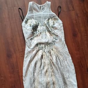 Cocktail bebe sequins cocktail bodycon dress